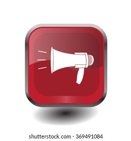 Megaphone, loudspeaker icon. Loud-hailer symbol