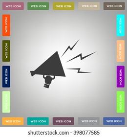 Megaphone, loudspeaker icon. Loud-hailer symbol