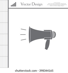 Megaphone, loudspeaker icon. Loud-hailer symbol