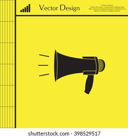 Megaphone, loudspeaker icon. Loud-hailer symbol