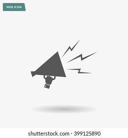 Megaphone, loudspeaker icon. Loud-hailer symbol