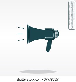 Megaphone, loudspeaker icon. Loud-hailer symbol
