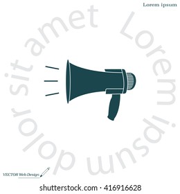 Megaphone, loudspeaker icon. Loud-hailer symbol