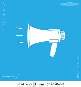 Megaphone, loudspeaker icon. Loud-hailer symbol