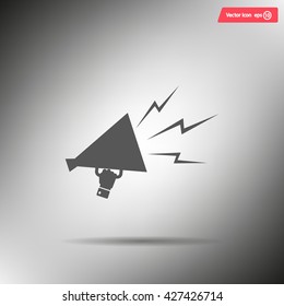 Megaphone, loudspeaker icon. Loud-hailer symbol