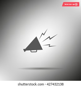 Megaphone, loudspeaker icon. Loud-hailer symbol