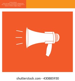 Megaphone, loudspeaker icon. Loud-hailer symbol