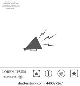 Megaphone, loudspeaker icon. Loud-hailer symbol