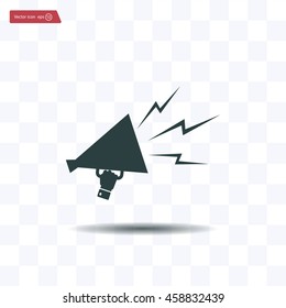 Megaphone, loudspeaker icon. Loud-hailer symbol