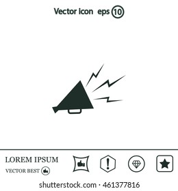 Megaphone, loudspeaker icon. Loud-hailer symbol