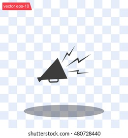 Megaphone, loudspeaker icon. Loud-hailer symbol