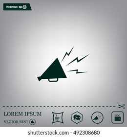 Megaphone, loudspeaker icon. Loud-hailer symbol