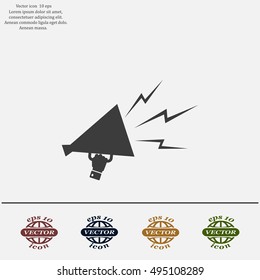 Megaphone, loudspeaker icon. Loud-hailer symbol