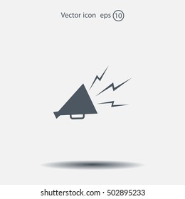 Megaphone, loudspeaker icon. Loud-hailer symbol