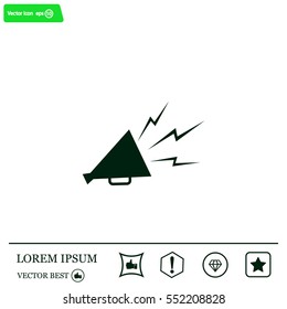Megaphone, loudspeaker icon. Loud-hailer symbol