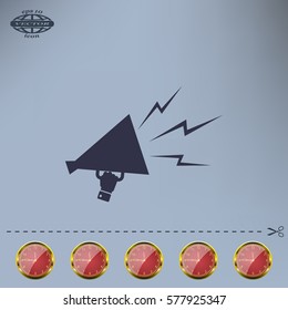 Megaphone, loudspeaker icon. Loud-hailer symbol