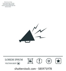 Megaphone, loudspeaker icon. Loud-hailer symbol