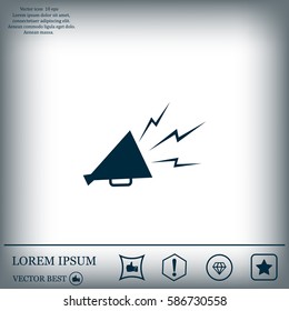 Megaphone, loudspeaker icon. Loud-hailer symbol