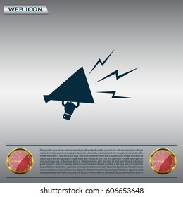Megaphone, loudspeaker icon. Loud-hailer symbol