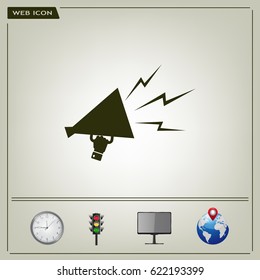 Megaphone, loudspeaker icon. Loud-hailer symbol