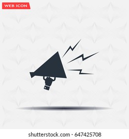 Megaphone, loudspeaker icon. Loud-hailer symbol