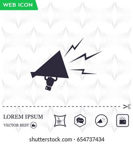Megaphone, loudspeaker icon. Loud-hailer symbol