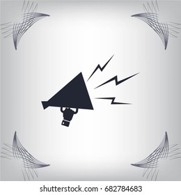 Megaphone, loudspeaker icon. Loud-hailer symbol