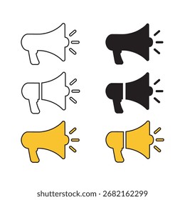 Megaphone and Loudspeaker Icon Set Vector Art Illustration
