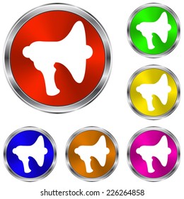 Megaphone, loudspeaker  icon - vector glossy colourful buttons