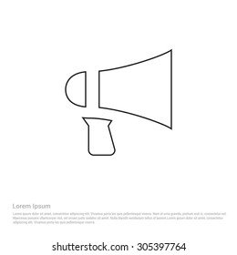 megaphone, loudspeaker icon- Vector Illustration - Flat pictogram icon