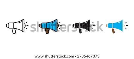 Megaphone loudspeaker icon vector. Marketing announcement and public address audio symbol. Vector illustration.