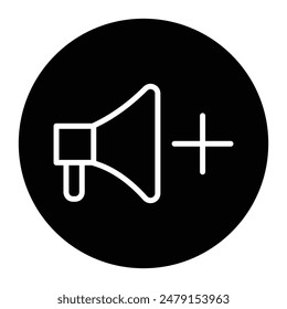 Symbol "Lautstärke erhöhen" für Megafon und Lautsprecher