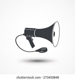 Megaphone, loudspeaker isolated symbol