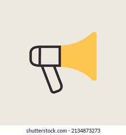 Megaphone or loudspeaker isolated vector icon. Demonstration, manifestation, protest, strike, revolution. Graph symbol for your web site design, logo, app, UI