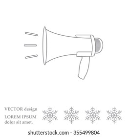 Megaphone, loudspeaker line icon. Loud-hailer symbol