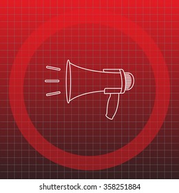 Megaphone, loudspeaker line icon. Loud-hailer symbol