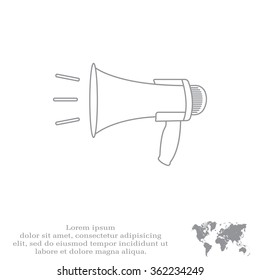 Megaphone, loudspeaker line icon. Loud-hailer symbol