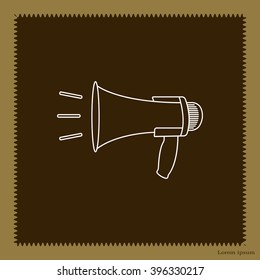 Megaphone, loudspeaker line icon. Loud-hailer symbol