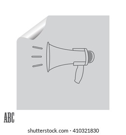 Megaphone, loudspeaker line icon. Loud-hailer symbol