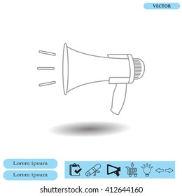 Megaphone, loudspeaker line icon. Loud-hailer symbol