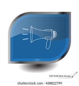 Megaphone, loudspeaker line icon. Loud-hailer symbol