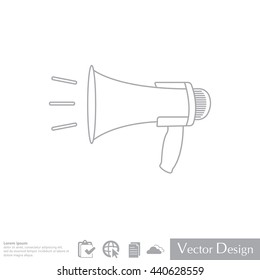 Megaphone, loudspeaker line icon. Loud-hailer symbol