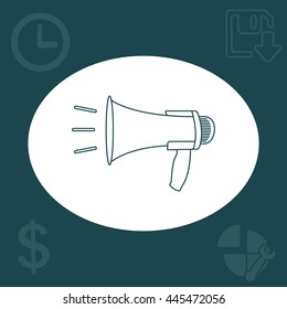 Megaphone, loudspeaker line icon. Loud-hailer symbol