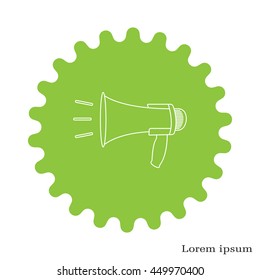Megaphone, loudspeaker line icon. Loud-hailer 