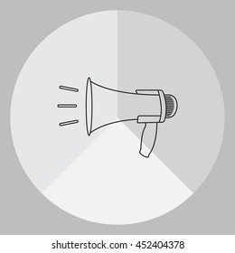 Megaphone, loudspeaker line icon. Loud-hailer 