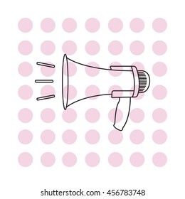 Megaphone, loudspeaker line icon. Loud-hailer 