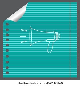 Megaphone, loudspeaker line icon. Loud-hailer 