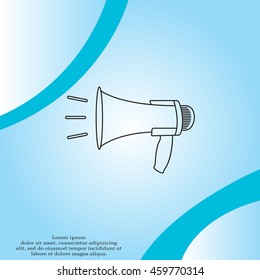 Megaphone, loudspeaker line icon. Loud-hailer 