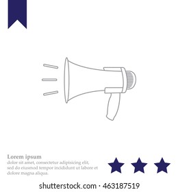 Megaphone, loudspeaker line icon. Loud-hailer 