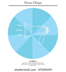 Megaphone, loudspeaker line icon. Loud-hailer 